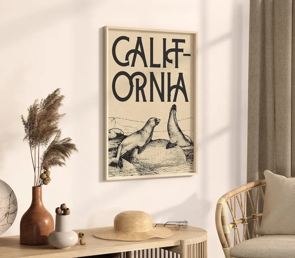 California Sea Lion Vintage Art Print - Image 2