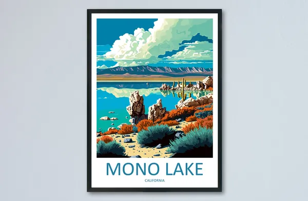 Mono Lake Travel Poster, California Wall Decor
