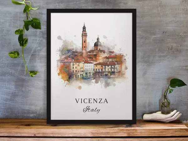 Vicenza Traditional Travel Poster, Italy Art Print