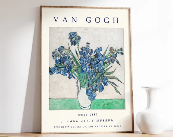 Van Gogh Irises Art Print, Floral Wall Art