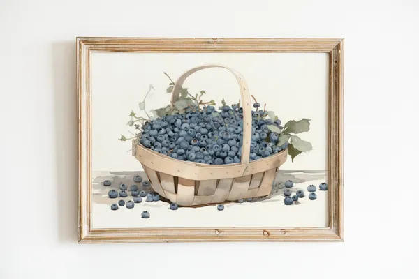 Retro Summer Fruit Watercolor Art Print, Kitchen Decor