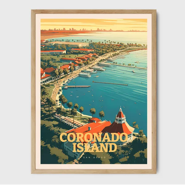 Coronado Island San Diego Travel Poster, Hotel Del Coronado