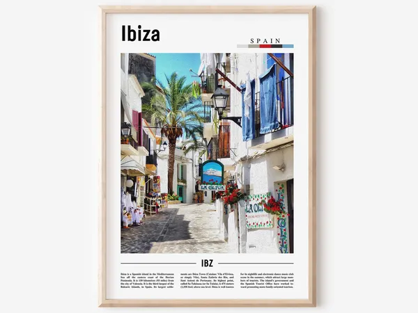 Ibiza Minimal Travel Poster, Spain Art Print