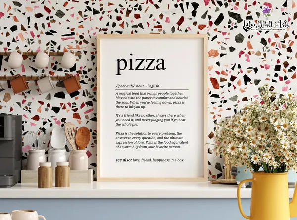 Pizza Definition Funny Kitchen Wall Art Print