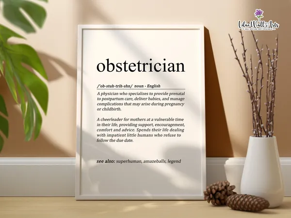 Obstetrician Definition Art Print, Office Gift