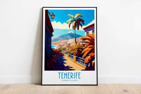 Tenerife Travel Print, Spain Home Decor Poster