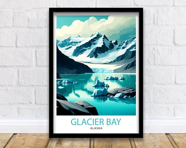 Glacier Bay Alaska Travel Poster, National Park