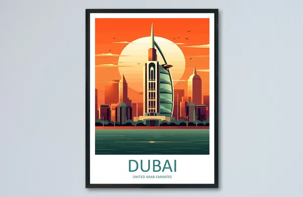 Dubai Travel Print, UAE Destination Wall Art