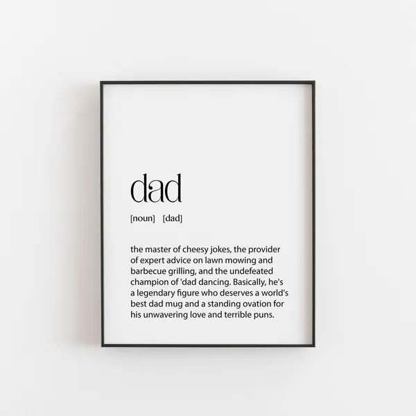 Father's Day Or Birthday Gift For Dad Typography Art Print