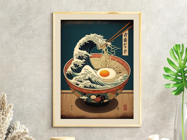 Great Wave Off Kanagawa Ramen Bowl Ukiyo-E Art Print