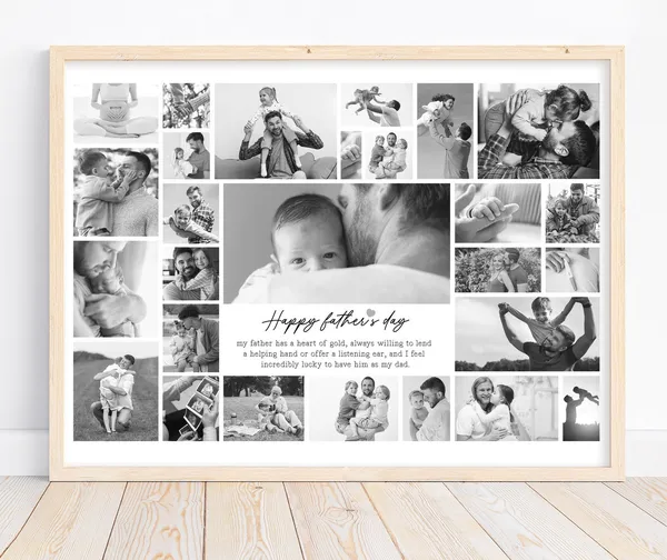 Personalized Photo Collage Memorial Poster Gift