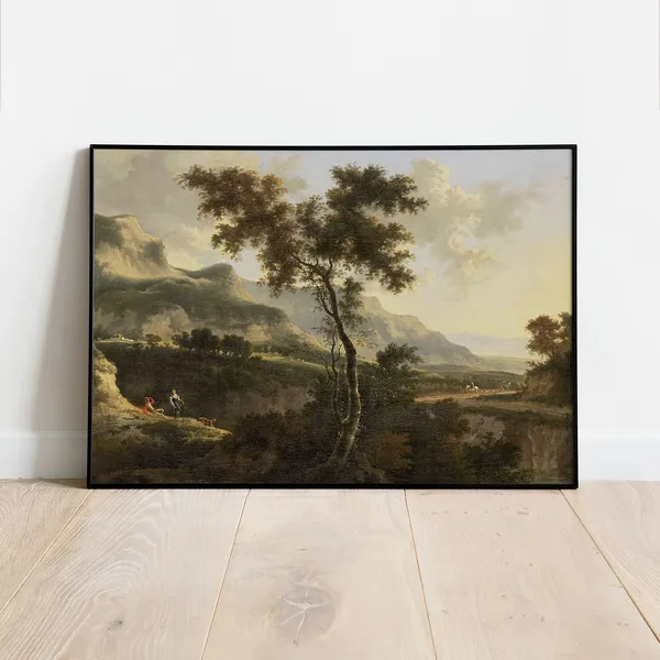 Vintage Forest Landscape Art Print, Living Room Wall Art