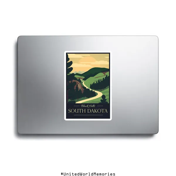 South Dakota Black Hills Vintage Travel Poster Print