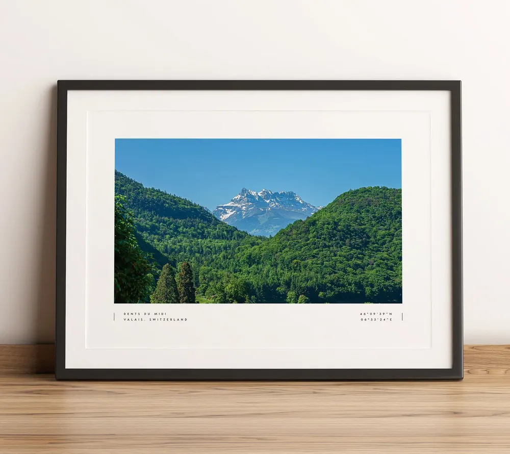 Dents Du Midi Coordinates Travel Poster
