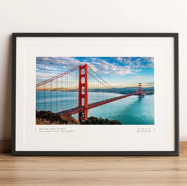 San Francisco Coordinates Travel Poster, Wall Art