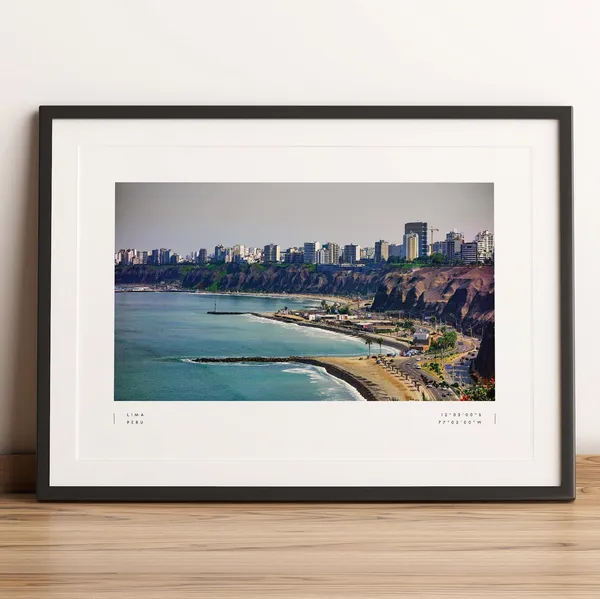 Lima Peru Coordinates Travel Poster Art Print