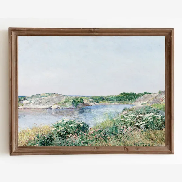 Vintage Pond Country Landscape Wall Art Print