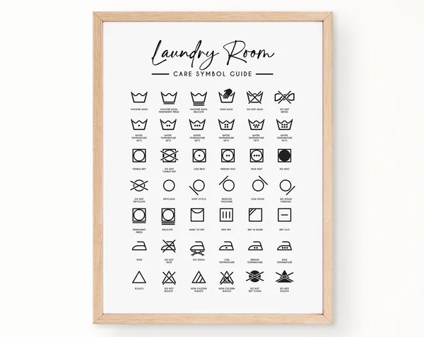 Laundry Care Wall Art, Minimalist Kitchen Art Print