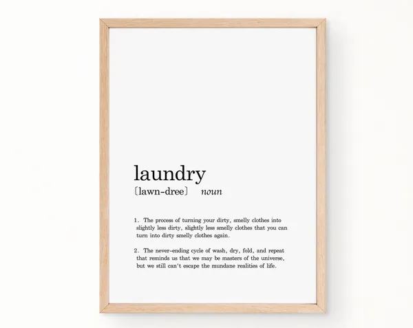 Laundry Definition Minimalist Kitchen Art Print