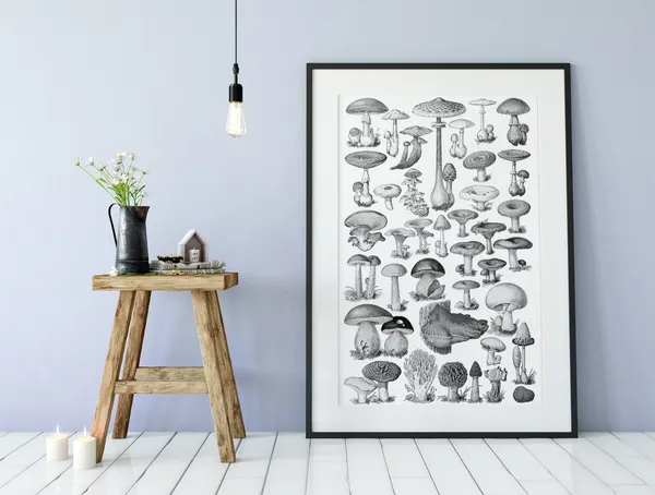 Mushrooms Vintage Illustration, Botanical Art Print