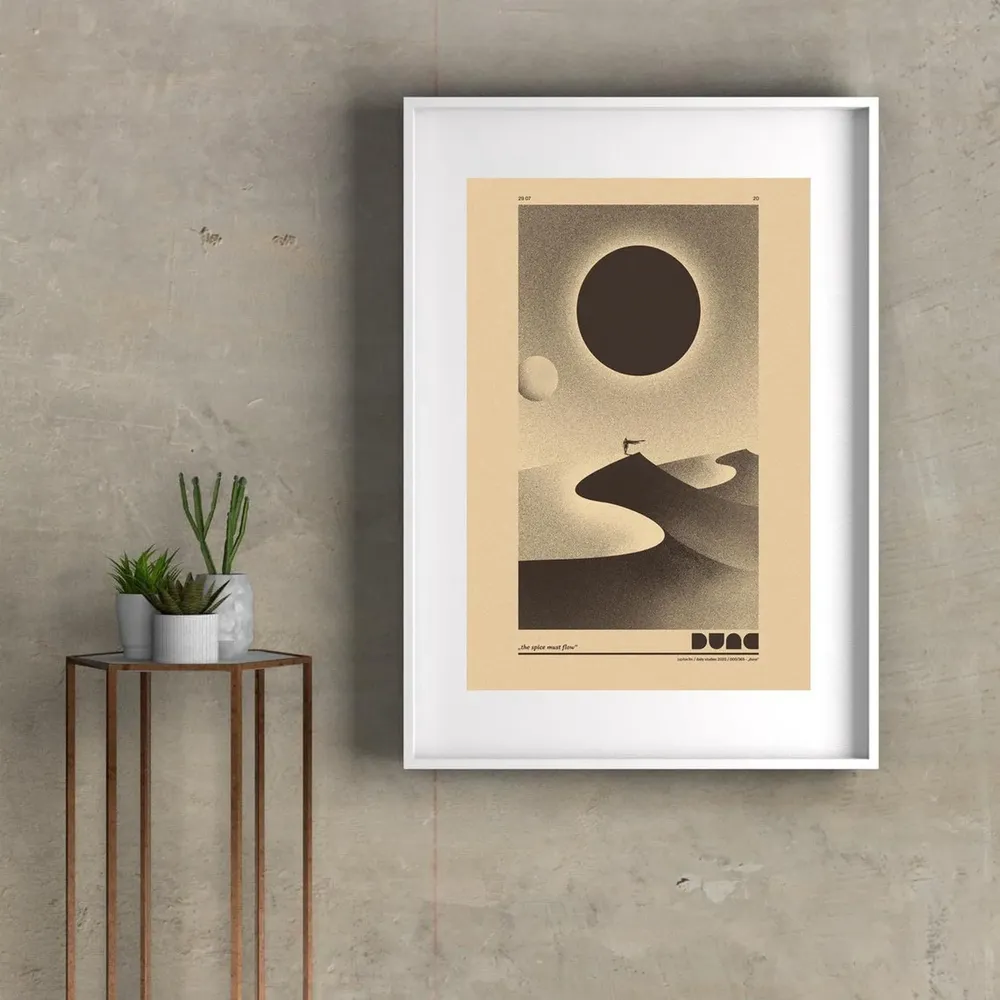 Dune Minimalist Desert Eclipse The Spice Must Flow Movie Poster - Image 3