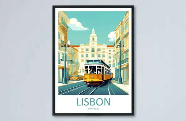 Lisbon Tram Travel Poster