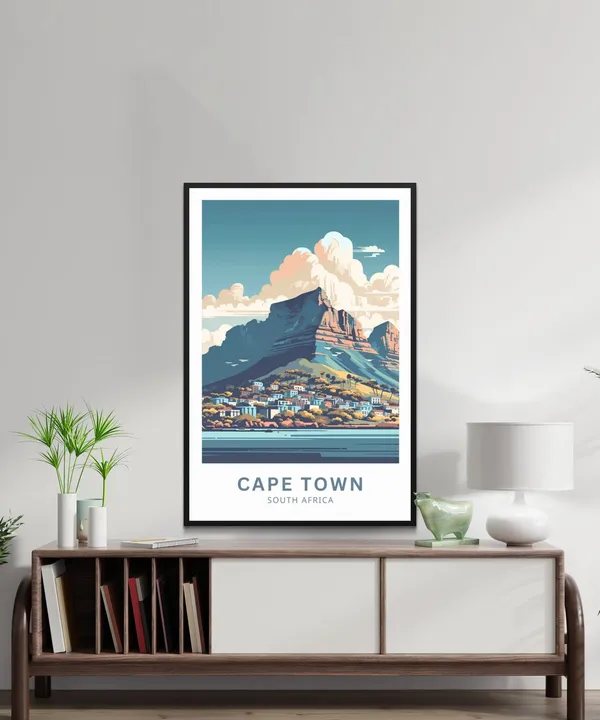 Cape Town Table Mountain Travel Poster