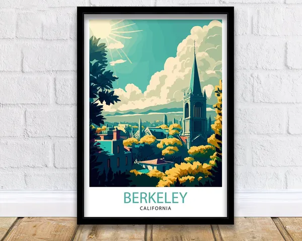 Berkeley California Travel Print, Travel Poster