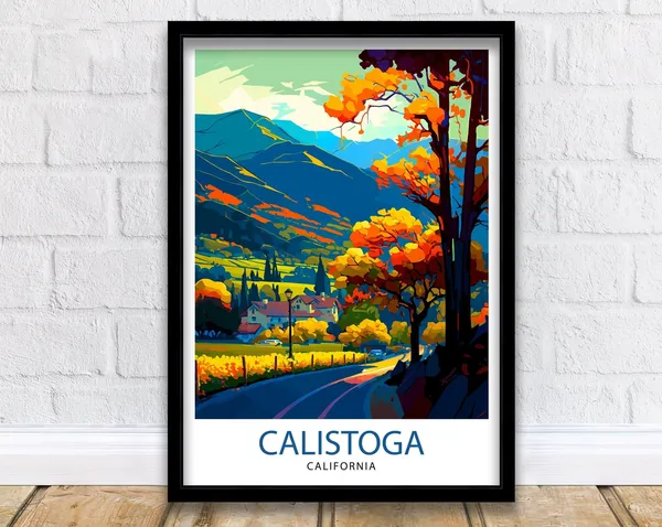 Calistoga California Travel Poster, Home Living Decor
