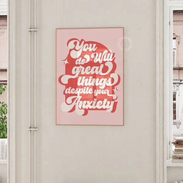 Retro Quote Affirmation Art Print, Preppy Decor