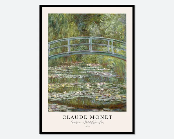Claude Monet Bridge Over A Pond Of Water Lilies, Poster
