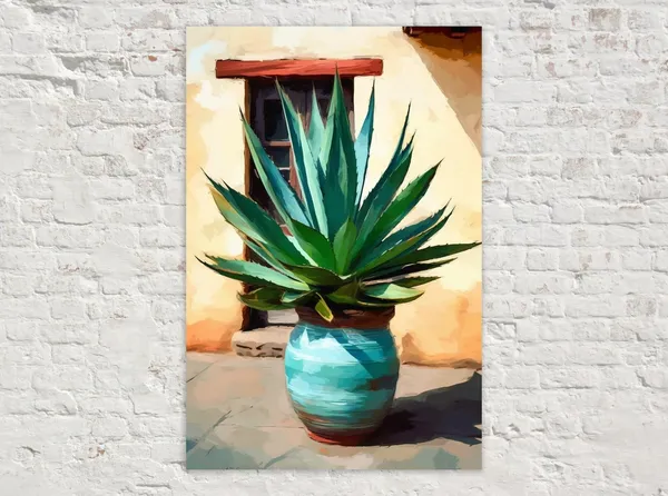 Agave Plant Southwest Desert Landscape, Art Print