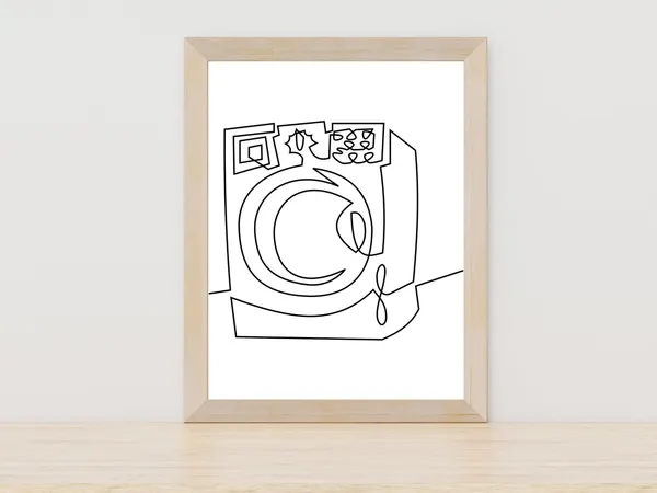 Washer Line Art Minimalist Bathroom Art Print