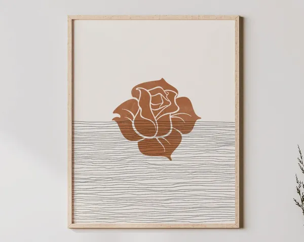 Boho Rose Minimalist Petals Art Print