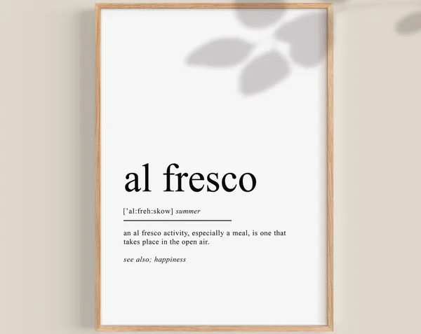 Al Fresco Definition Art Print, Italian Wall Art