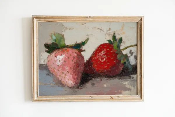 Antique Strawberry Country Kitchen Art Print