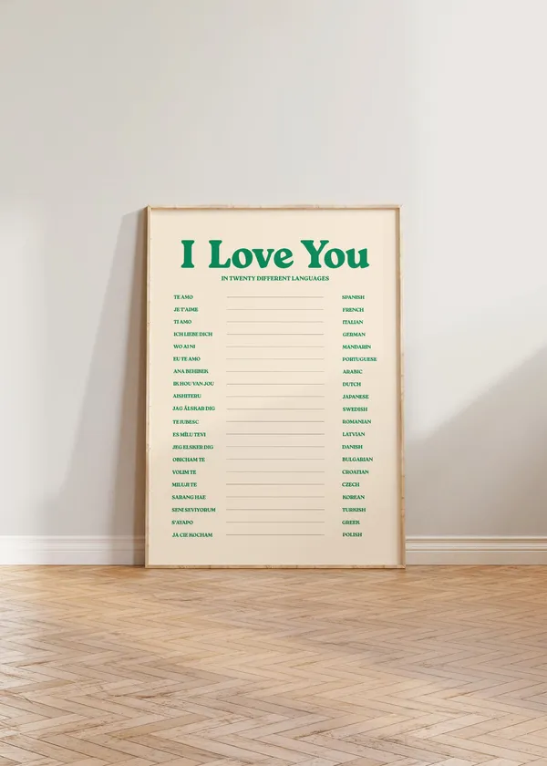 I Love You In Different Languages Poster