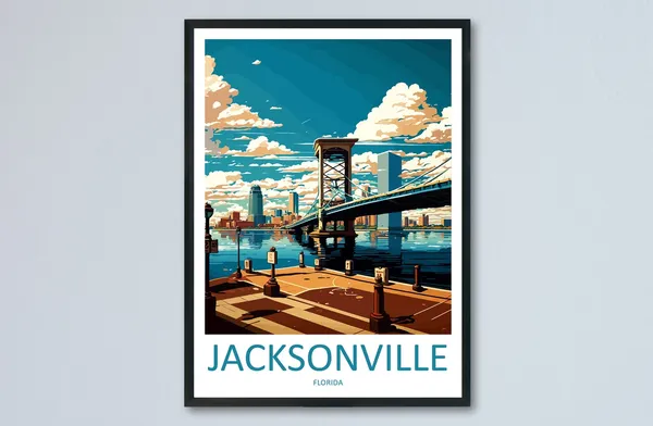 Jacksonville Travel Poster, Florida Home Decor