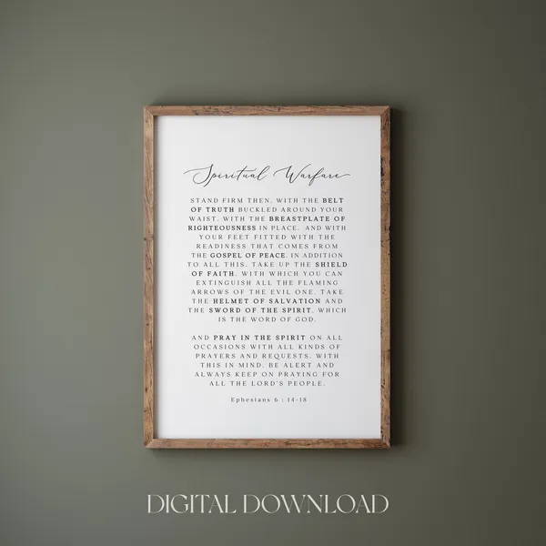 Spiritual Warfare Armor Of God Minimalist Art Print