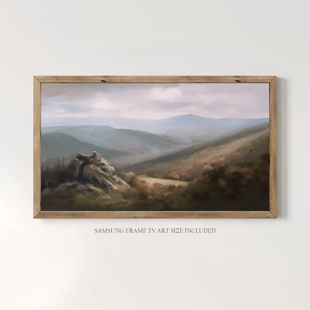 Shenandoah National Park Vintage Oil Painting Art Print - Image 3