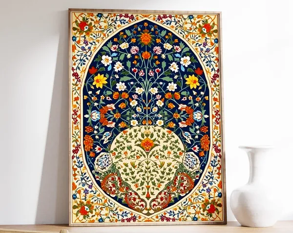 Islamic Floral Art Print, Traditional Pattern