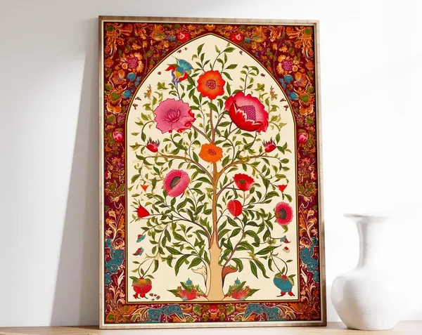 Islamic Floral Art Arabic Calligraphy Poster Print