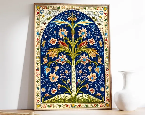 Islamic Floral Art Poster, Traditional Pattern Print