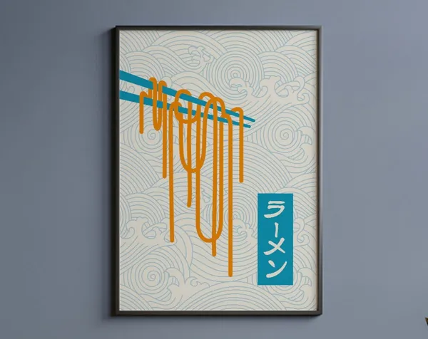 Japan Noodle Ramen Art Print, Japanese Food