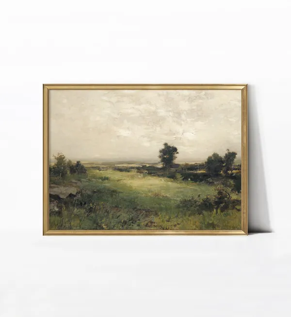 Vintage Landscape Art Print, Antique Wall Art
