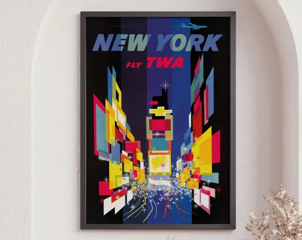 New York Vintage Travel Poster, Travel Poster