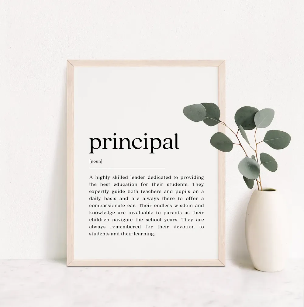Principal Definition Art Print, School Appreciation