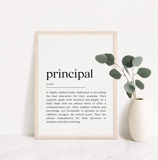 Principal Definition Art Print, School Appreciation