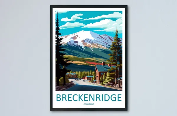 Breckenridge Travel Poster, Colorado Wall Decor