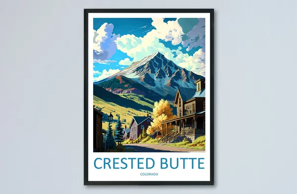Crested Butte Travel Print, Colorado Wall Art